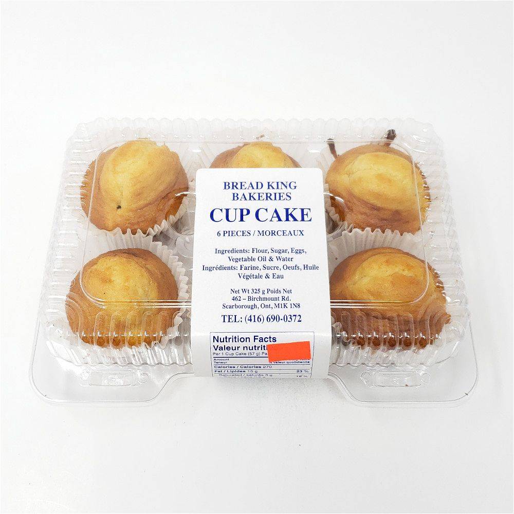 Bread King Bakery Plain Cup Cake (325 g, 6 ct)