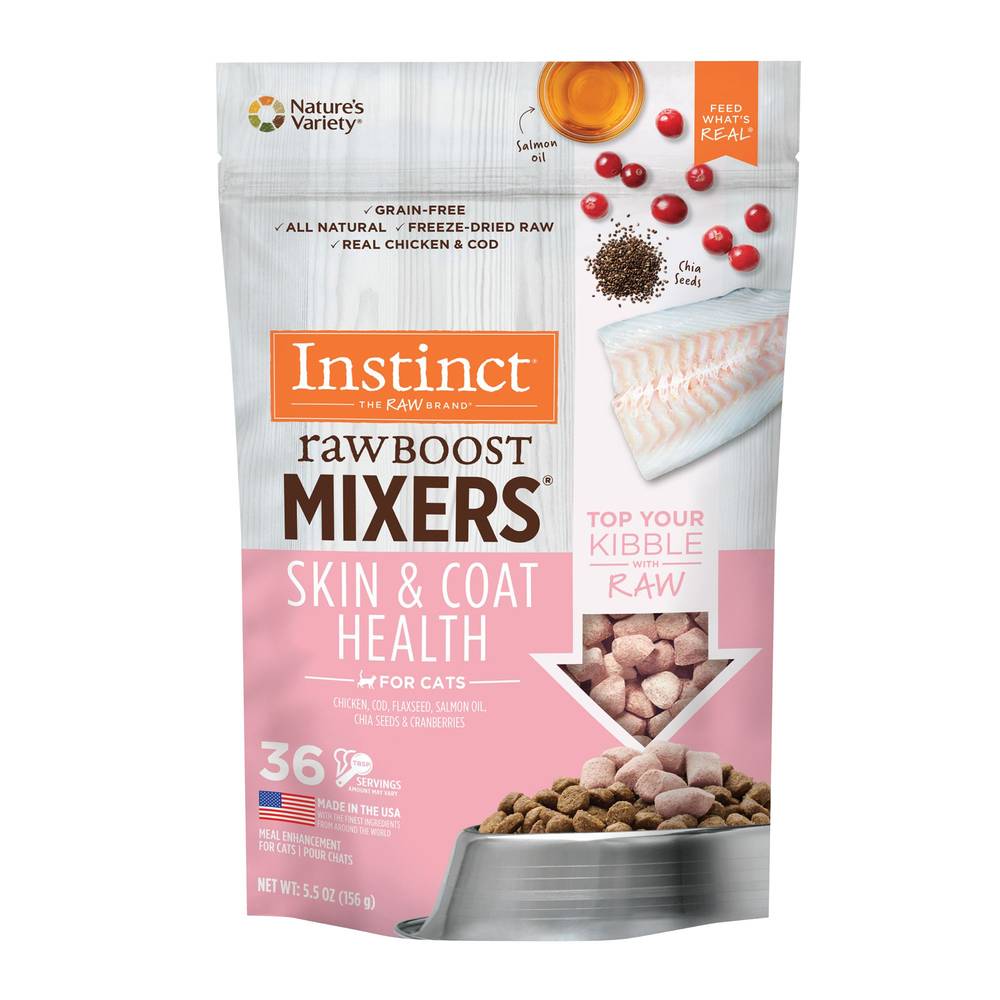 Instinct® RawBoost Mixers Skin & Coat Health Cat Food Topper - Natural, Grain Free (Flavor: Chicken & Cod, Size: 5.5 Oz)