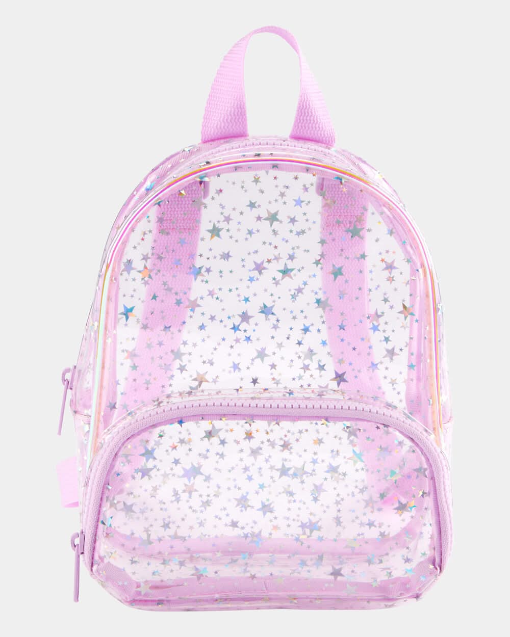Girls Foil Star Mini Backpack - Pink - One Size