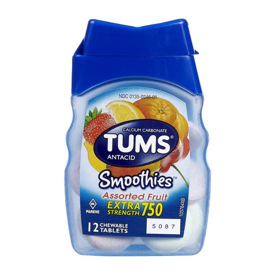 Tums Smoothies Antacid Assorted Fruit 12 tablets