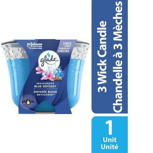 Glade chandelle à 3 mèches parfumée et désodorisante (1unité) - 3 wick scented candle air freshener (1 unit)