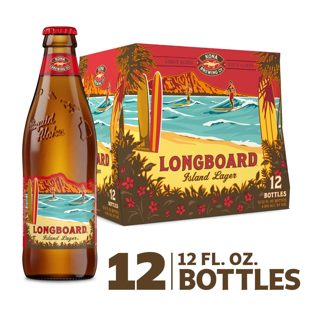 Kona Brewing Co. Longboard Island Lager Beer, 1994 (12 x 12 fl oz)