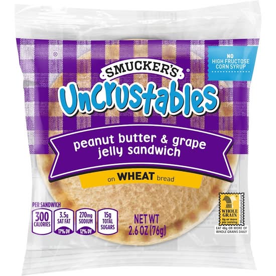 Smucker's® Uncrustables® Peanut Butter & Grape Jelly 2.6 oz