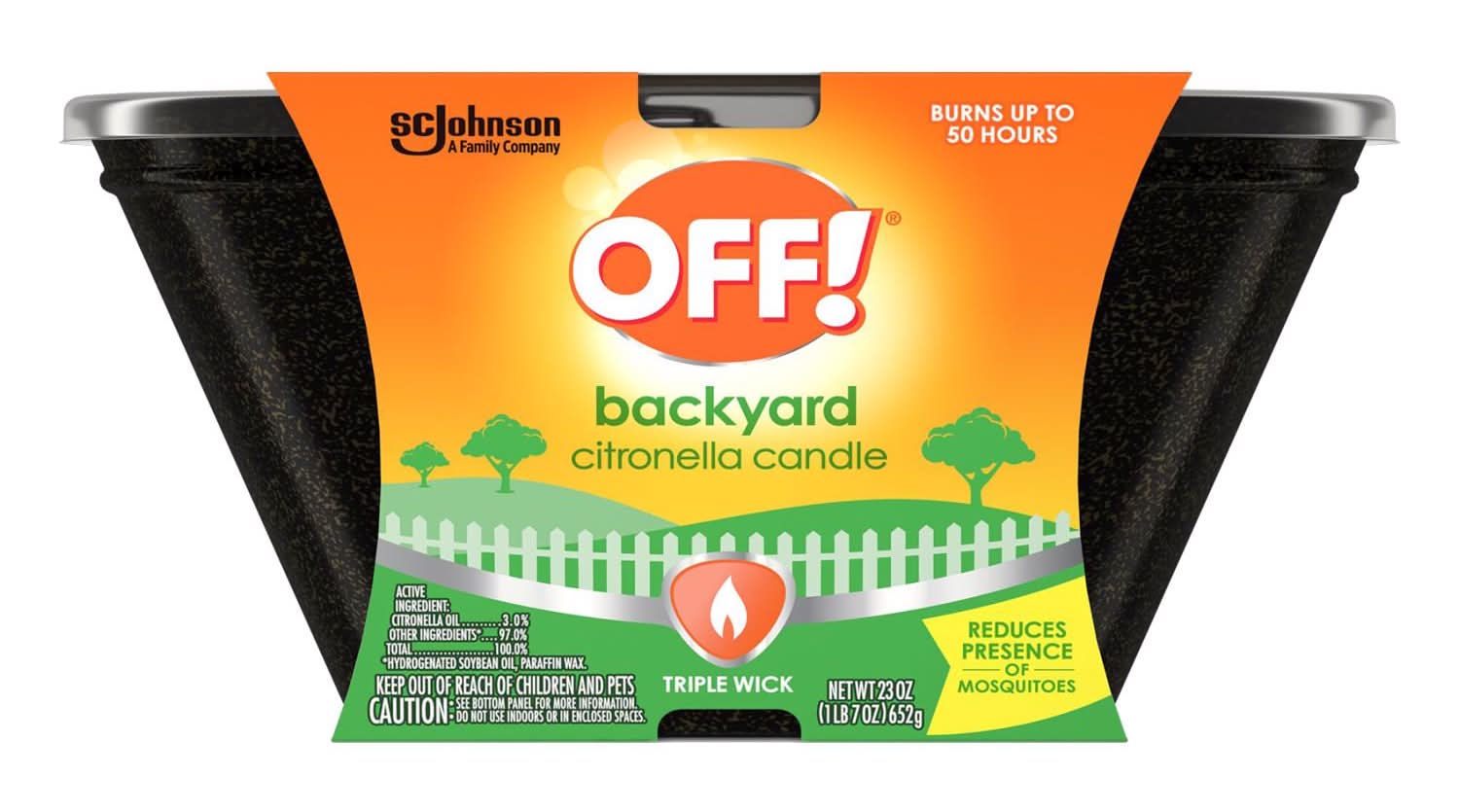 Off! Citronella Candle Solid For Flying Insects 23 Oz