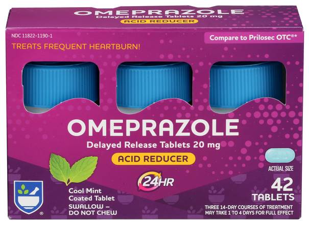 Rite Aid Cool Mint Omeprazole tablets - 42 ct