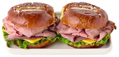 Rm Roast Beef & Cheddar Cheese Pretzel Sandwich - Ea