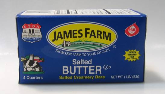 James Farm- Salted Butter Quarters - 1 lb (18 Units per Case)