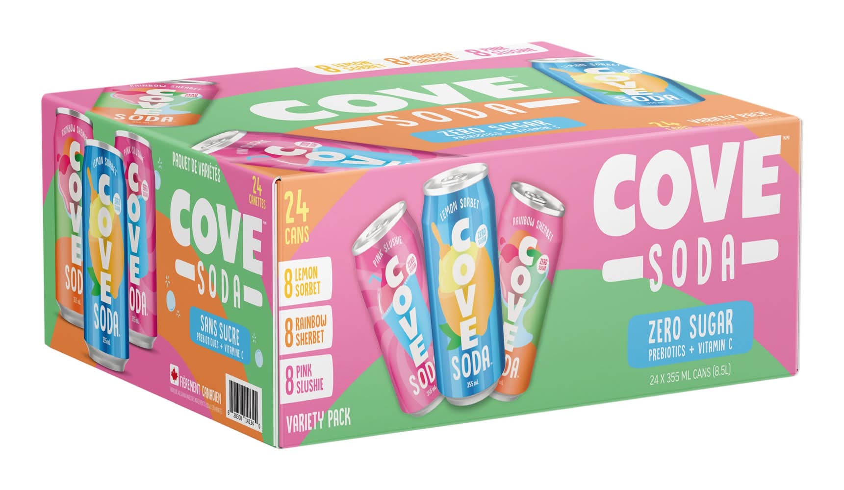 Cove Drinks Soda - Variété, Paquet De 24 / Cove Drinks Soda Variety Pack Of 24
