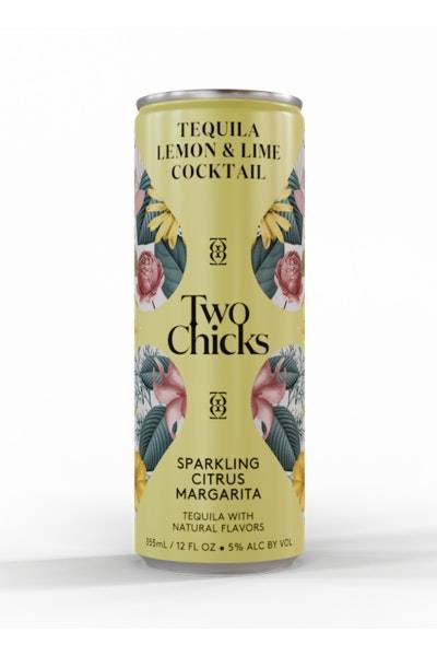 Two Chicks Sparkling Lemon and Lime Citrus Margarita Tequila Cocktail (4 ct, 12 fl oz)