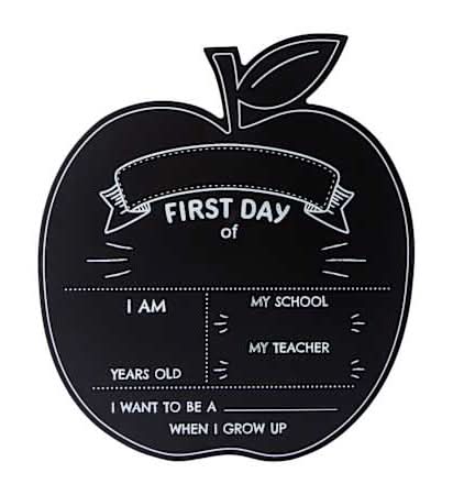 U Brands® First Day Of School Chalkboard 11inx12.5in Apple