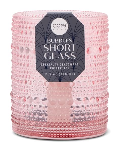 Core Home™ Bubbles Old Fashioned Glass - Pink