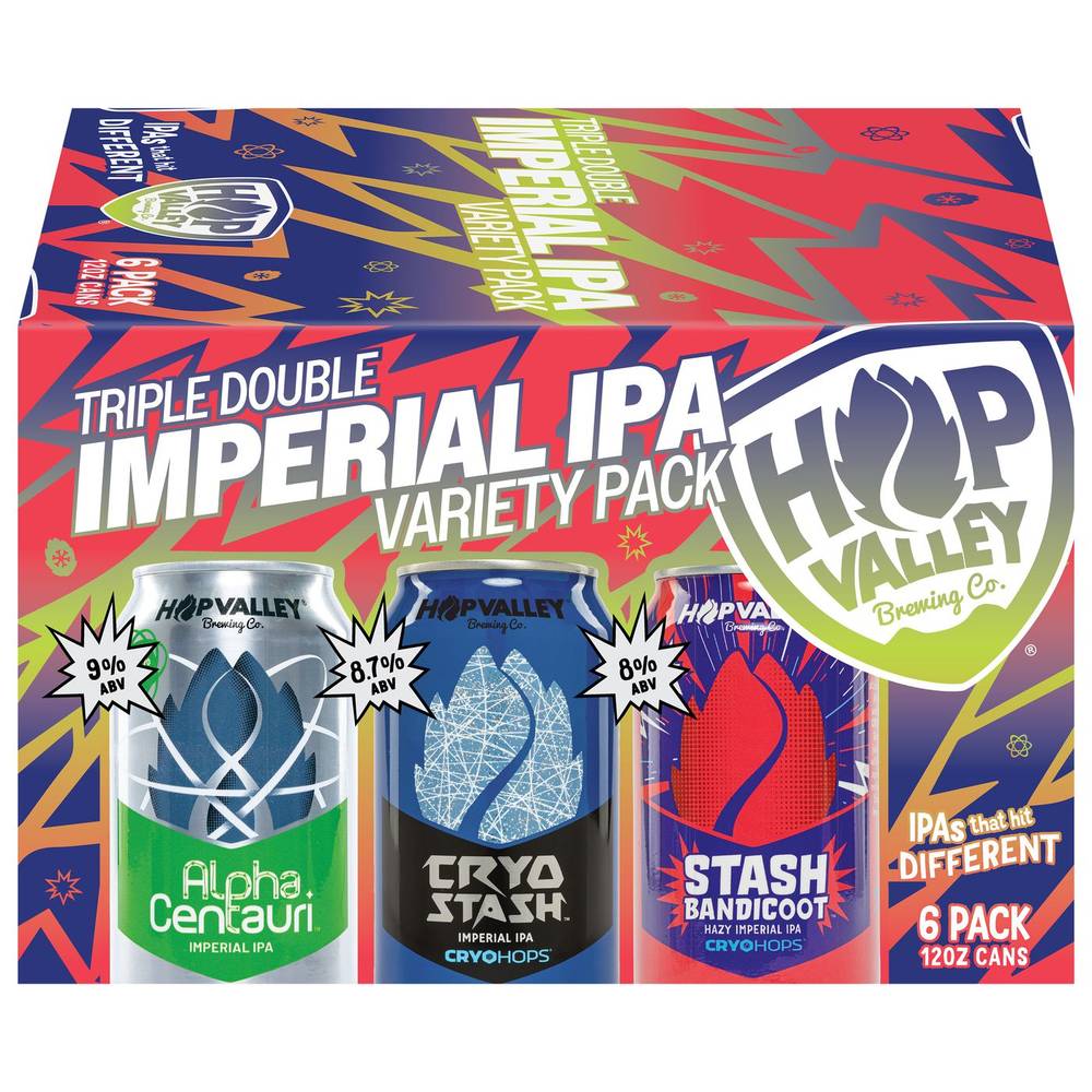 Hop Valley Brewing Co. Triple Double Imperial Ipa Beer Variety pack (6 pack, 12 fl oz)