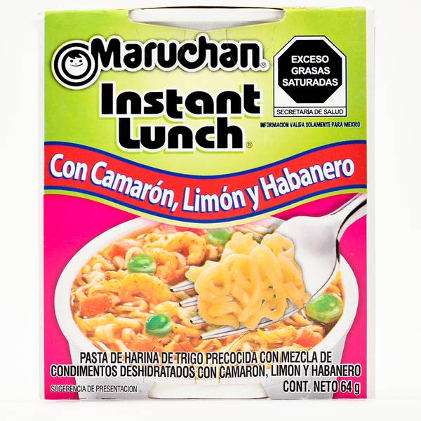 Maruchan sopa instántanea con camarón limón y habanero