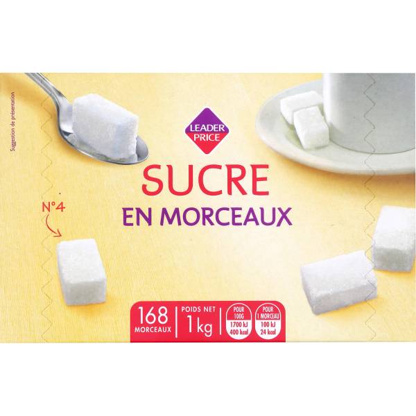 Leader Price - Sucre en morceaux n° 4 (168 unités)