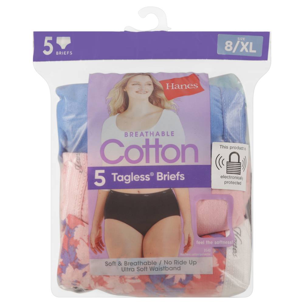 Hanes Women's Cotton Panty Briefs Comfortsoft Tagless Size 8