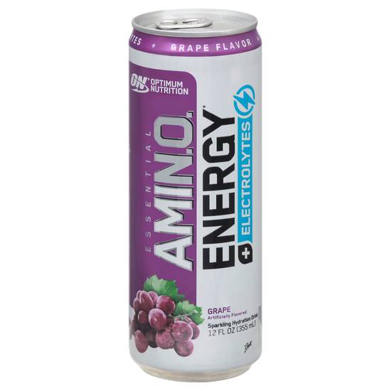 Optimum Nutrition Essential Amin.o. Energy + Electrolytes Grape Sparkling Hydration Drink (12 fl oz)