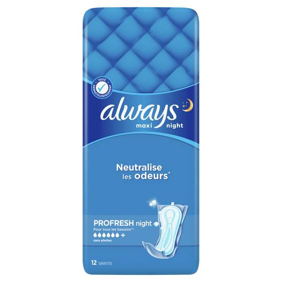 Always - Maxi night profresh serviettes hygiéniques ( 12 pièces )