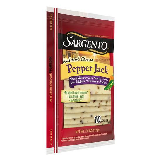 Sargento Pepper Jack Natural Cheese Slices (10 ct)