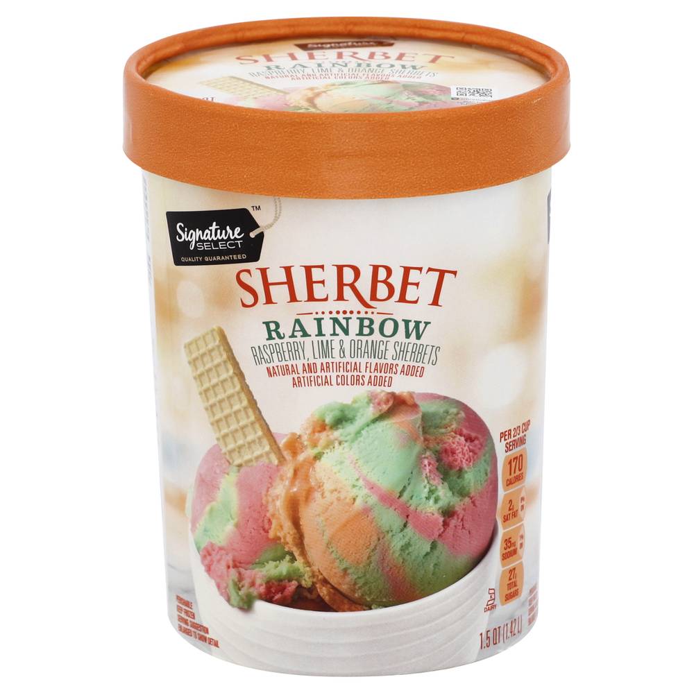 Signature Select Sherbet Rainbow Flavored Ice Cream (3.12 lbs)