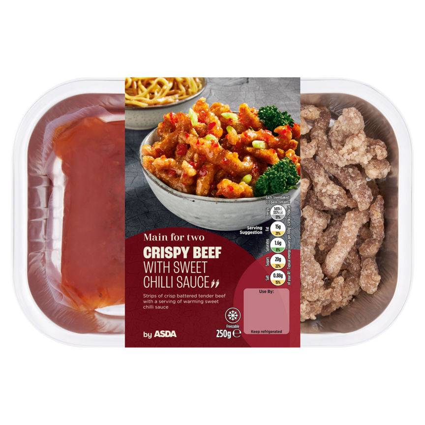 Asda Meal for 2 Crispy Beef with Sweet Chilli Sauce Ready Meal 250g