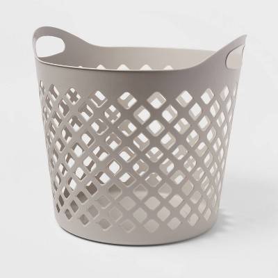 Brightroom 1Bu Flexible Diamond Round Laundry Basket, Gray