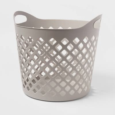 Brightroom 1Bu Flexible Diamond Round Laundry Basket, Grey
