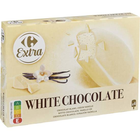 Carrefour Extra - Glaces chocolat blanc vanille (4 pièces)