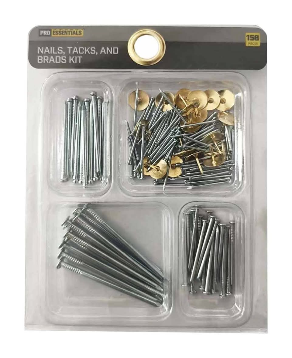 Pro Essentials Nails Tacks And Brads Kit 158 Pc