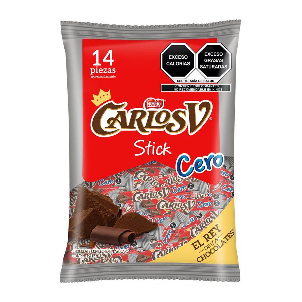 Carlos v chocolate stick sin azúcar (14 un)