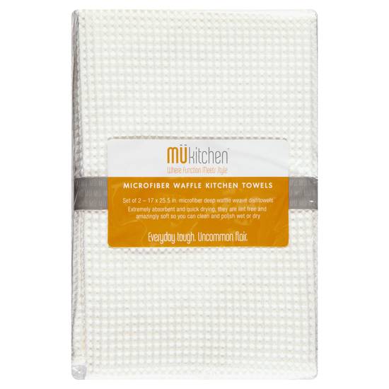 Mükitchen Microfiber Waffle White Kitchen Towels