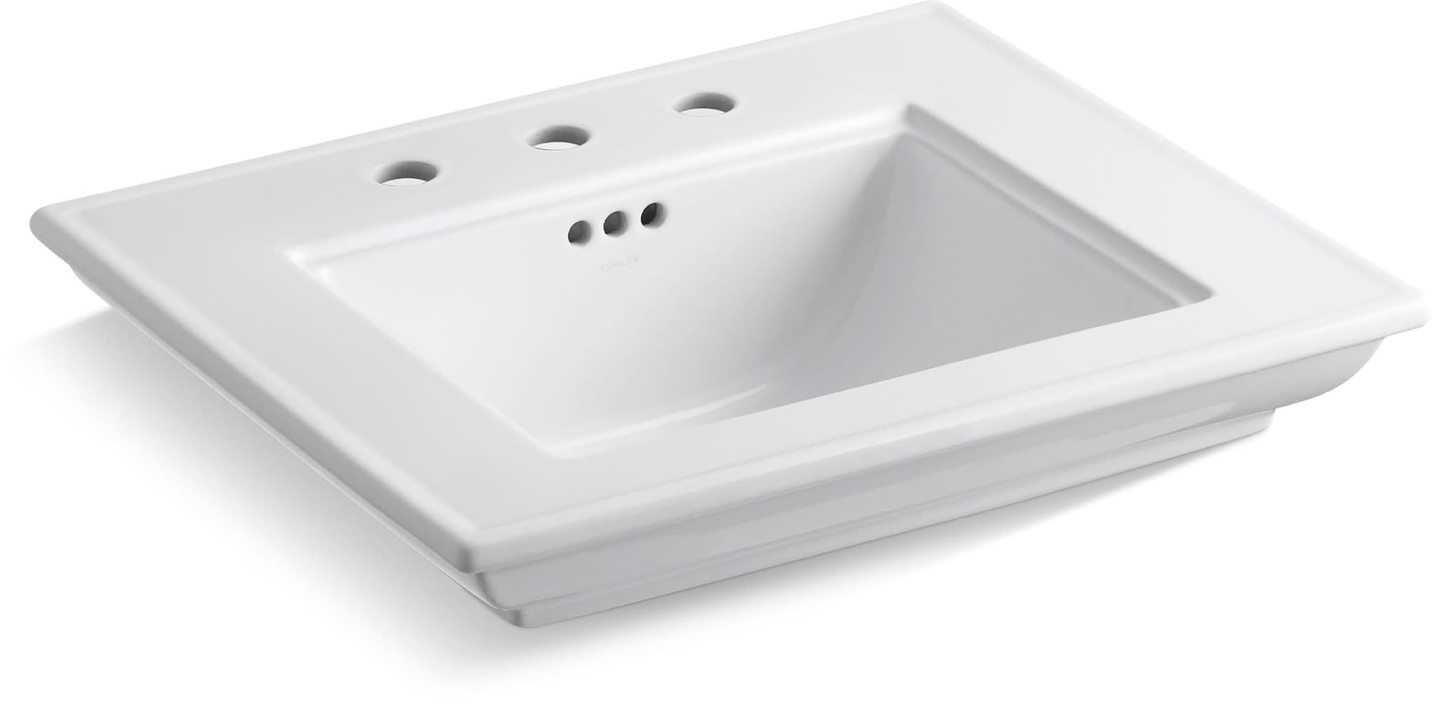 Kohler Memoirs Fireclay Traditional White Pedestal Sink Top ( 24.5-in x 20.5-in x 8.63-in