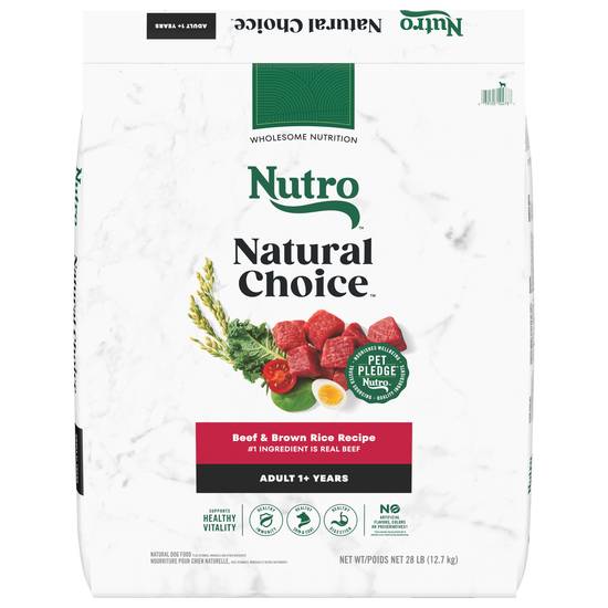 Nutro Wholesome Essentials Adult Dry Dog Food, Beef & Brown Rice Recipe With Ancient Grains (28 lbs)