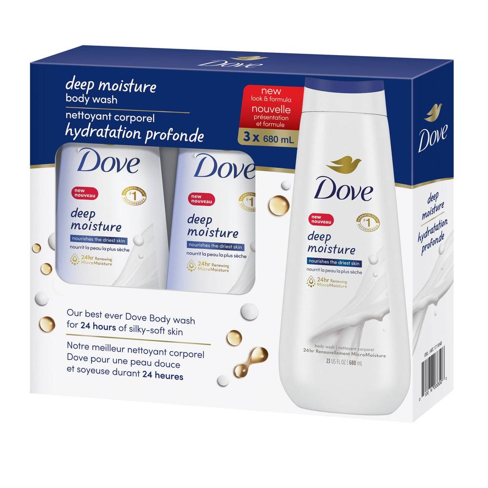 Dove Nettoyant corporel deep moisture (3 x 680 ml) - Deep body moisture (3 x 680 ml)