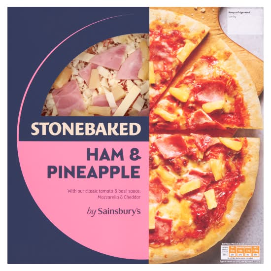 Sainsbury's Stonebaked Ham & Pineapple Hand Stretched Pizza (295g)