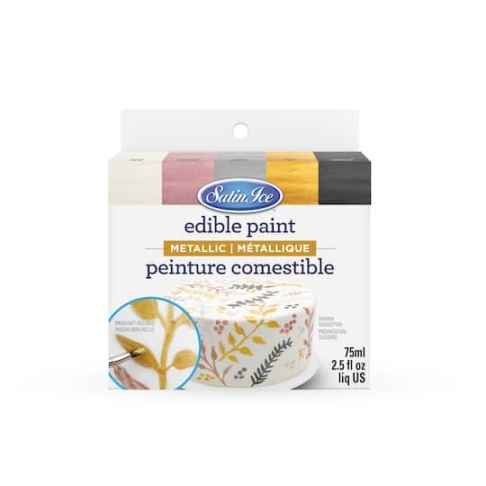 Satin Ice Metallic Edible Paint Set (2.5 fl oz, 5 ct)