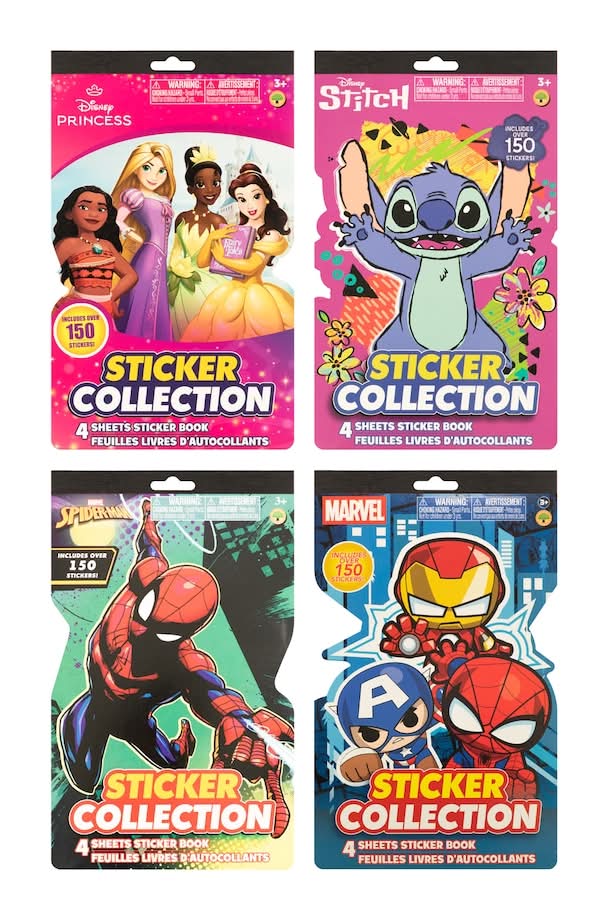Licensed Characters Sticker Collection, Assorted Characters, 150-pc Pack.