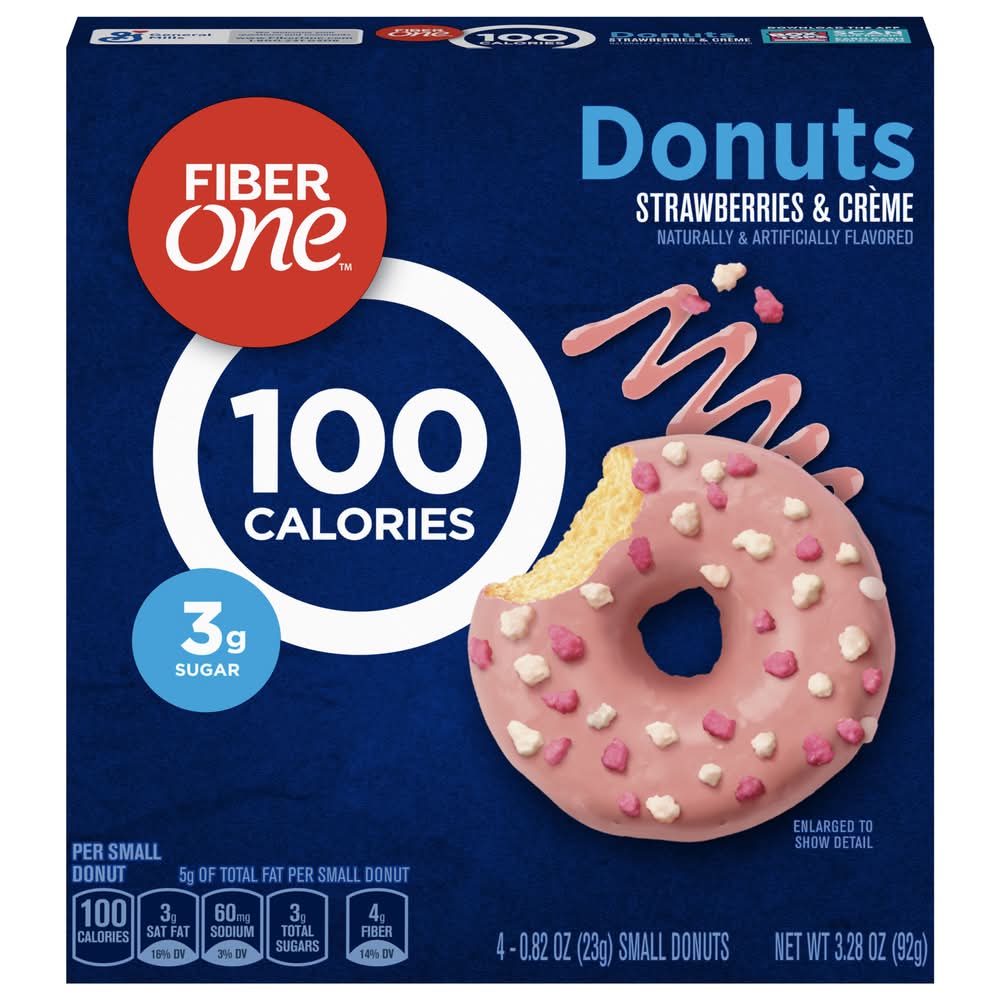 Fiber One Donuts, Strawberries & Creme (3.28 oz, 4 ct)