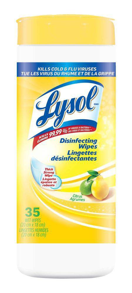 Lysol Disinfectant Wipes Lemon Fresh - 35  Eachch