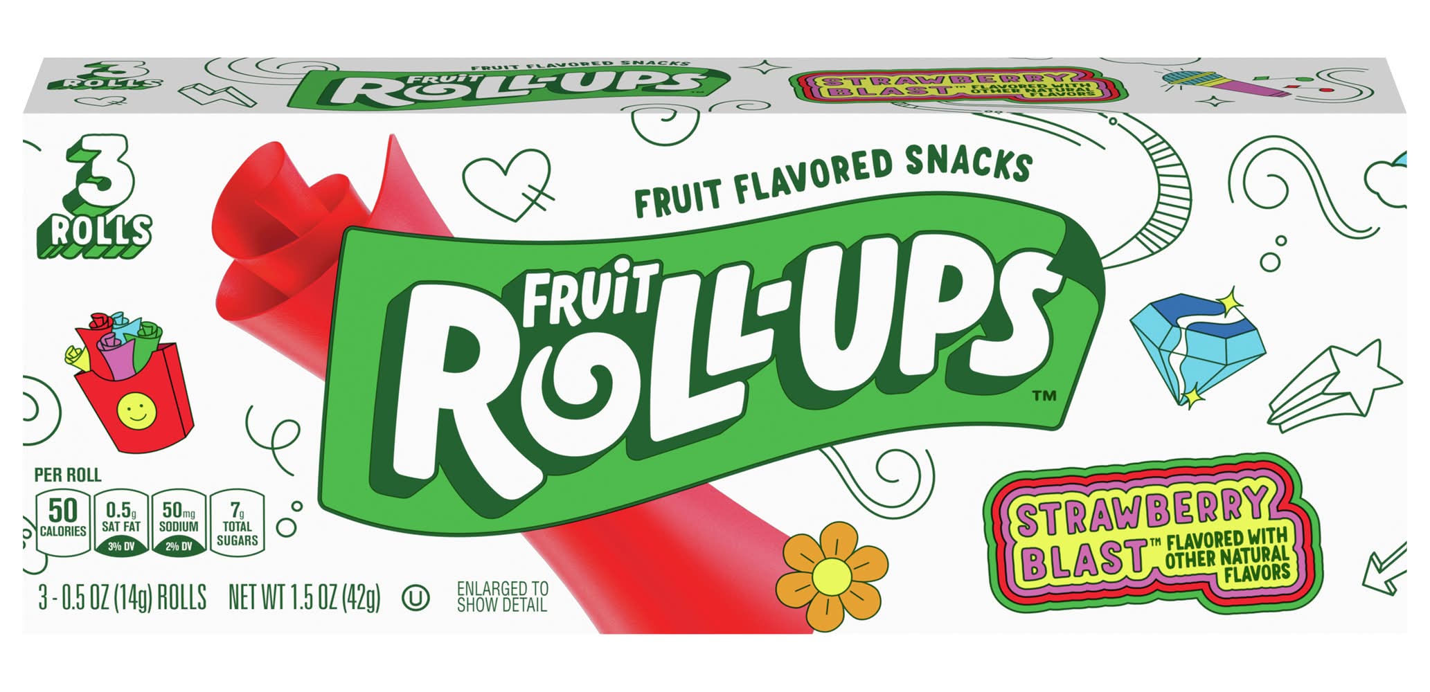 Fruit Roll-Ups Flavored Snacks Sensation, Strawberry (1.5 L)