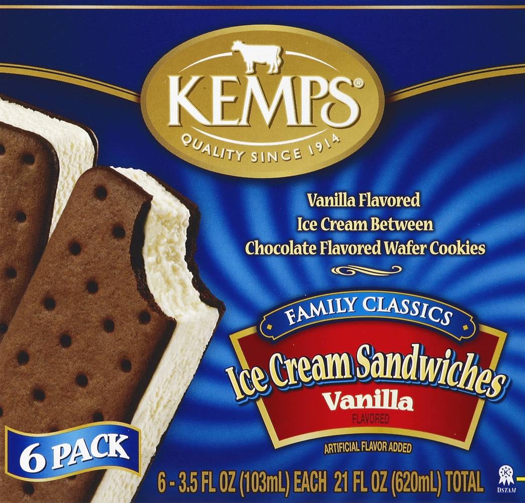 Kemps Vanilla Flavored Ice Cream Sandwiches (1.38 lbs)