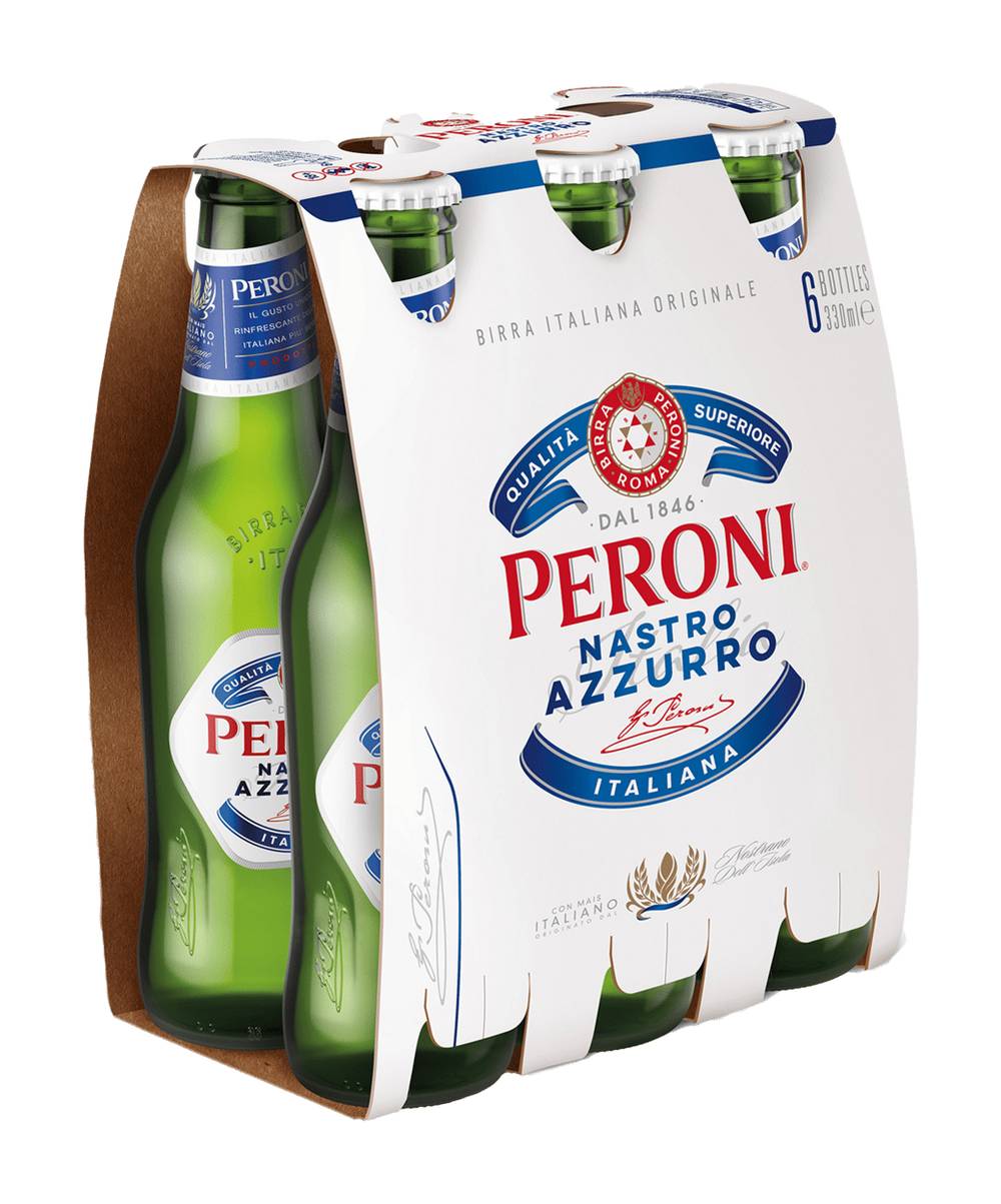 Peroni Nastro Azzuro Lager Bottles 6x330ml