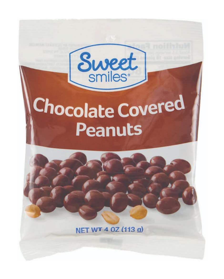 Sweet Smiles Chocolate Covered Peanuts 4 Oz