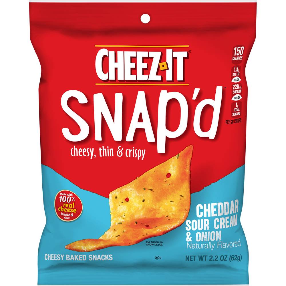 Cheez-It Snap'd Cheesy Baked Snacks, Cheddar Sour Cream-Onion (2.2 oz)