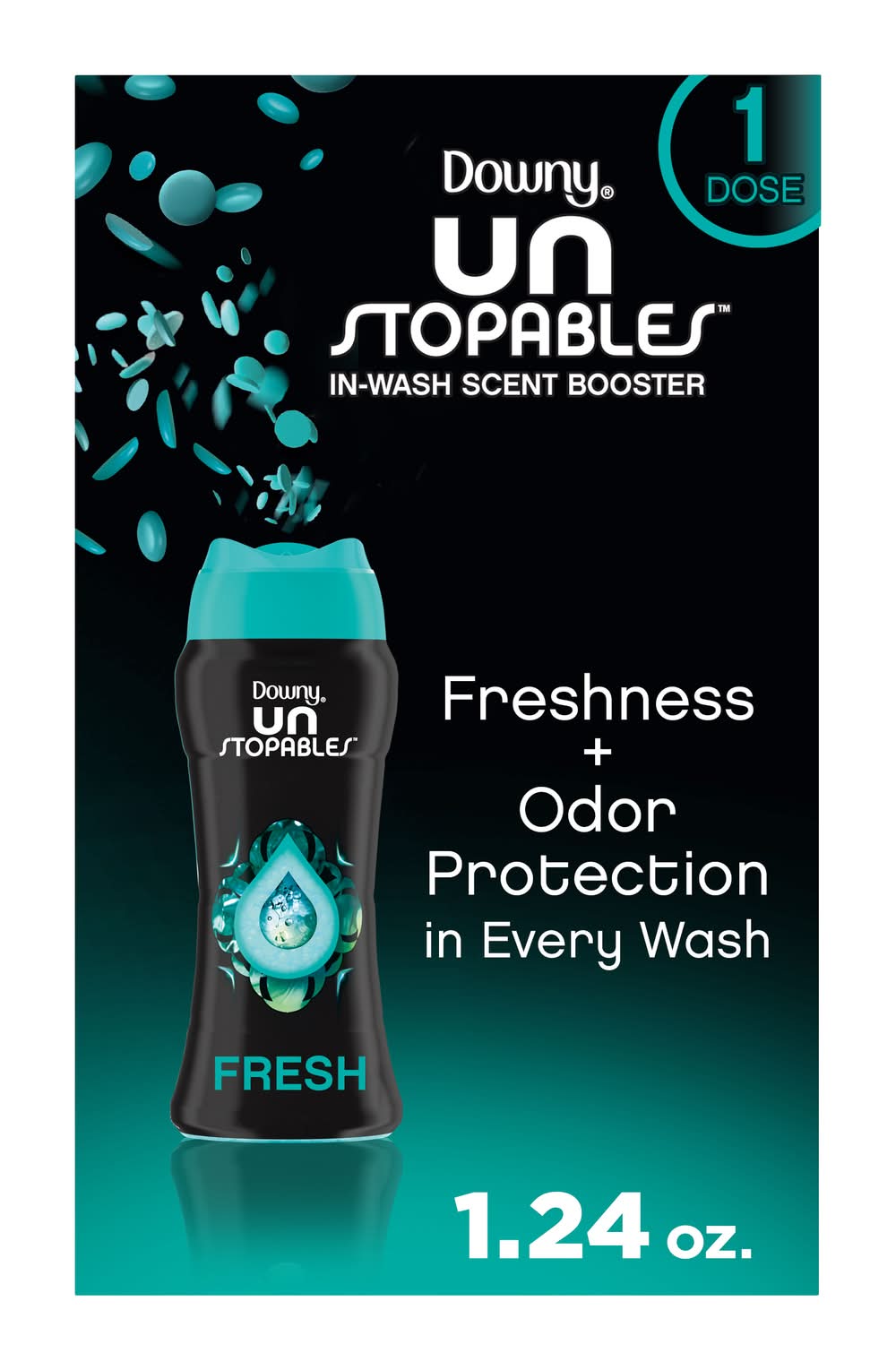 Downy Unstopables In-Wash Laundry Scent Booster Beads, Fresh (1.24 oz)