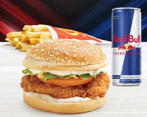 Boss Burger Meal with RedBull