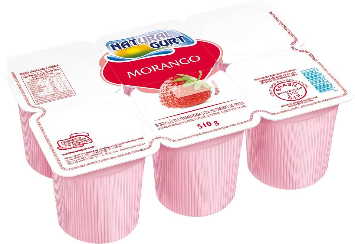 Natural gurt iogurte bandeja morango (600g)