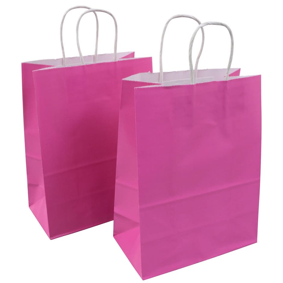 Voila! Gift Bags, M, Candy Pink (2 ct)