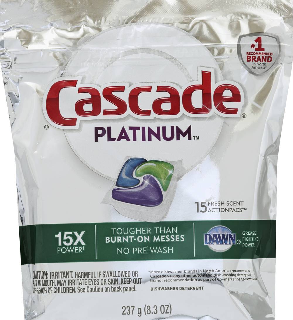 Cascade Platinum Dishwasher Detergent (237 g, 15 ct)