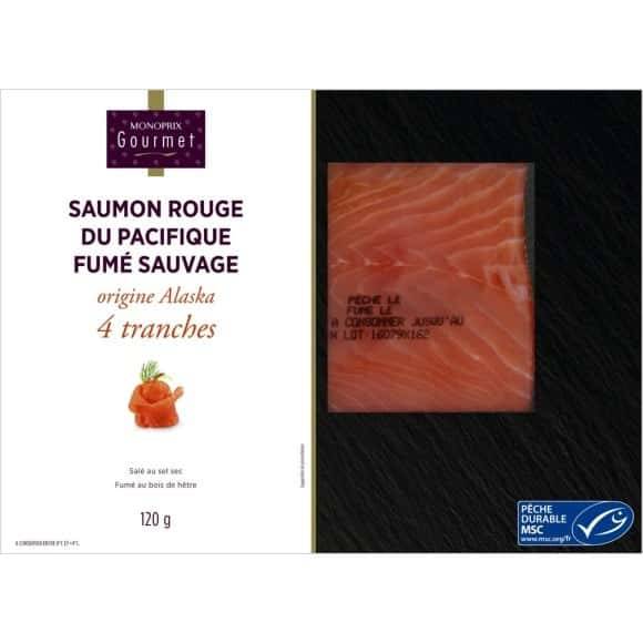 Monoprix Gourmet Saumon Sauvage Fume Le Paquet De 120G