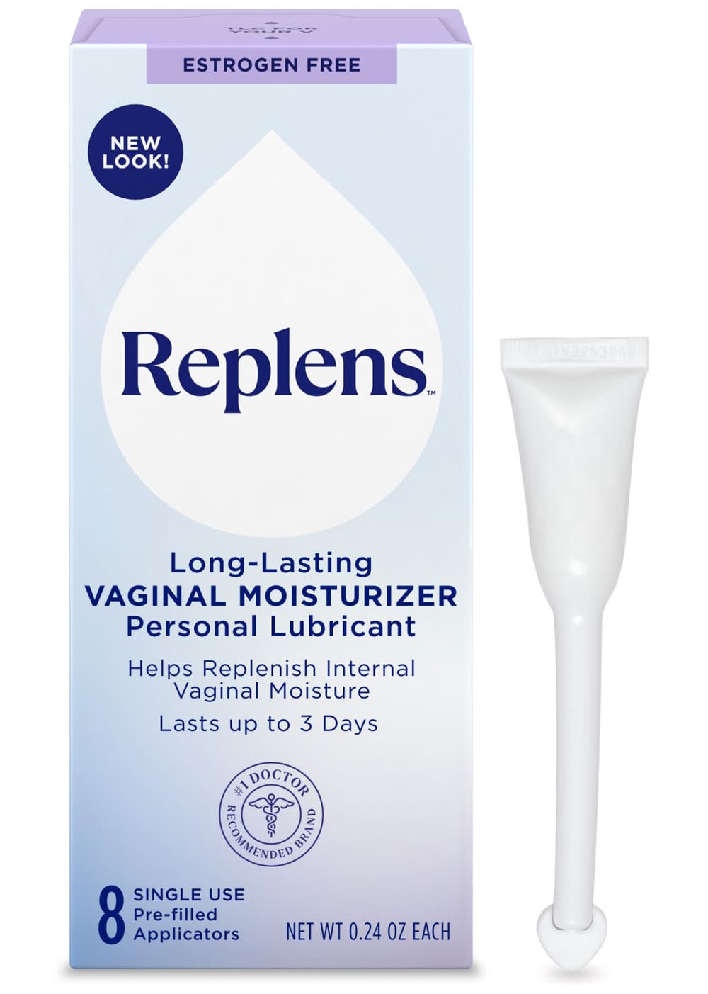Replens Estrogen Free Soothing & Long-Lasting Vaginal Moisturizer (0.24 oz, 8 ct)